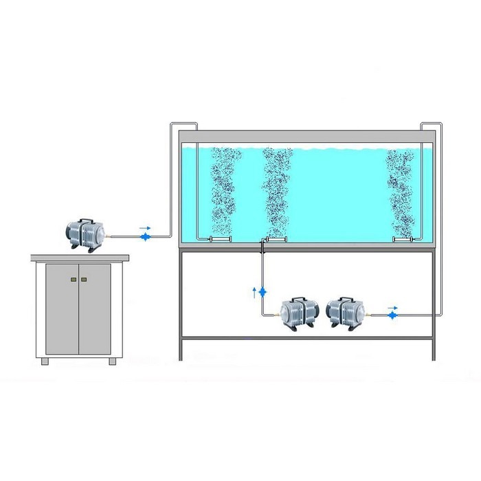 Торговый аквариум (компрессоры ниже воды) RIS